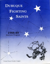 Dubuque Fighting Saints 1988-89 game program