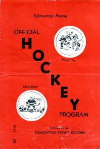 Edmonton Flyers 1939-40 game program