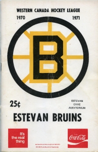 Estevan Bruins 1970-71 game program