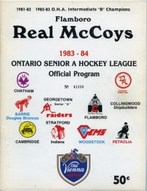 Flamboro Real McCoy's 1983-84 game program