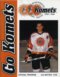 Fort Wayne Komets 1991-92 game program