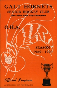 Galt Hornets 1969-70 game program