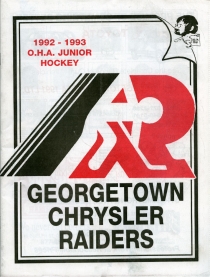 Georgetown Raiders 1992-93 game program
