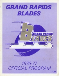 Grand Rapids Blades 1976-77 game program
