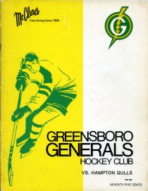 Greensboro Generals 1974-75 game program
