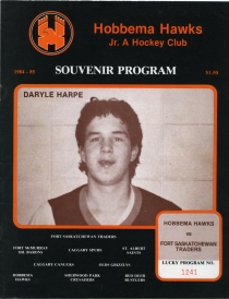Hobbema Hawks 1984-85 game program
