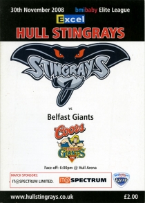 Hull Stingrays 2008-09 game program