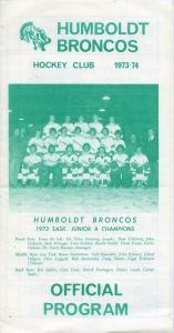 Humboldt Broncos 1973-74 game program