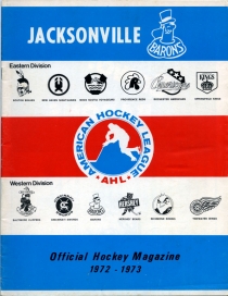 Cleveland/Jacksonville Barons 1972-73 game program