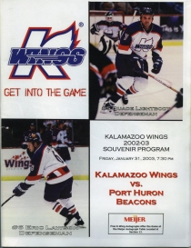 Kalamazoo Wings 2002-03 game program