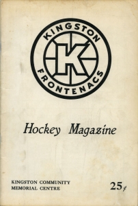 Kingston Frontenacs 1961-62 game program
