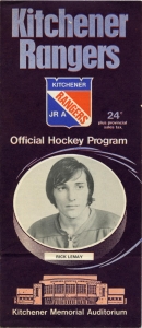 Kitchener Rangers 1972-73 game program