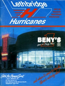 Lethbridge Hurricanes 1987-88 game program