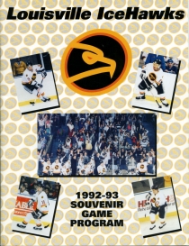 Louisville Icehawks 1992-93 game program