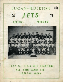 Lucan-Ilderton Jets 1974-75 game program
