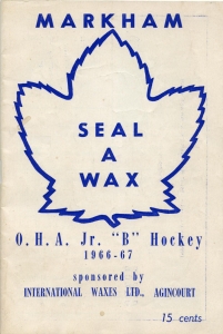 Markham Seal-A-Wax 1966-67 game program