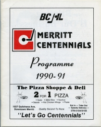 Merritt Centennials 1990-91 game program
