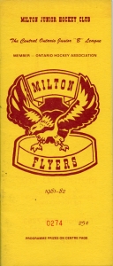 Milton Flyers 1981-82 game program