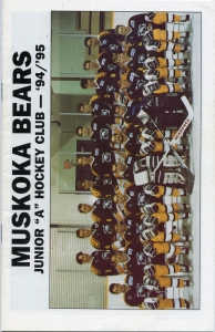 Muskoka Bears 1994-95 game program