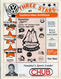 Nanaimo Clippers 1989-90 game program