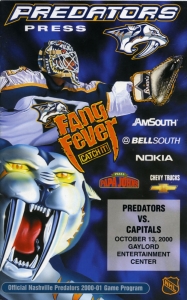 Nashville Predators 2000-01 game program