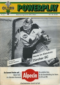 Olten EHC 1991-92 game program
