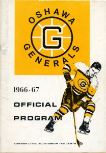 Oshawa Generals 1966-67 game program