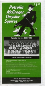 Petrolia Squires 1999-00 game program