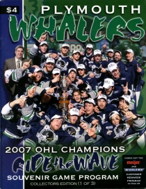 Plymouth Whalers 2007-08 game program