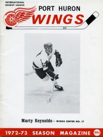 Port Huron Wings 1972-73 game program