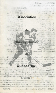 Quebec Jr. Aces Game Program