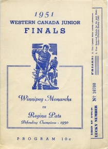 Regina Pats 1950-51 game program