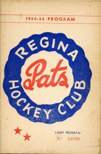 Regina Pats 1953-54 game program