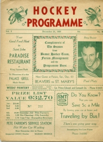 Saint John Beavers 1950-51 game program