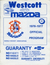 San Diego Mariners 1976-77 game program
