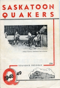 Saskatoon Quakers 1948-49 game program
