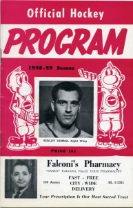Sault Ste. Marie Greyhounds 1958-59 game program