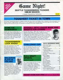Seattle Thunderbirds 1989-90 game program