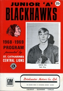St. Catharines Black Hawks 1968-69 game program