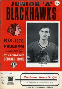 St. Catharines Black Hawks 1969-70 game program