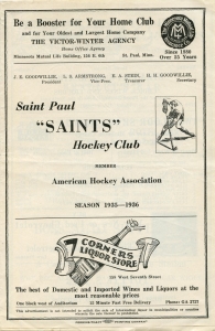 St. Paul Saints 1935-36 game program