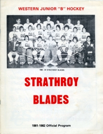 Strathroy Blades 1981-82 game program
