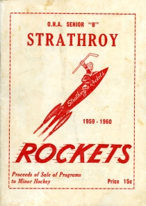 Strathroy Rockets 1959-60 game program