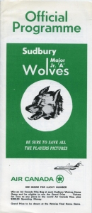 Sudbury Wolves 1973-74 game program