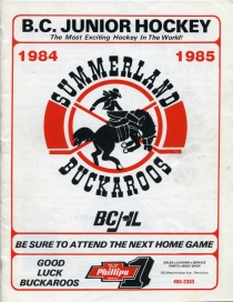 Summerland Buckaroos 1984-85 game program