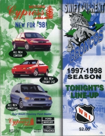 Swift Current Broncos 1997-98 game program