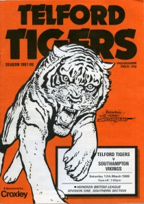 Telford Tigers 1987-88 game program