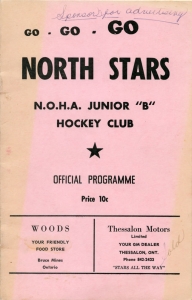 Thessalon North Stars 1971-72 game program