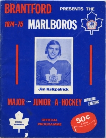 Toronto Marlboros Game Program
