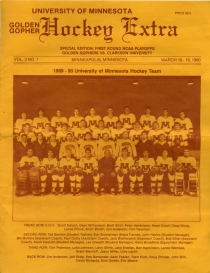 U. of Minnesota 1989-90 game program